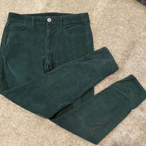 AE green corduroy jeggings